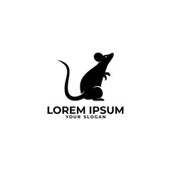 mouse rat silhouette logo vetor