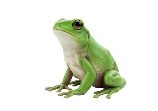 Fototapeta Isolated Green Tree Frog on White Background