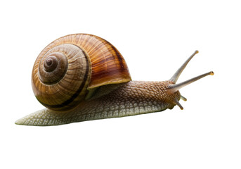 Isolated Garden Snail Crawling