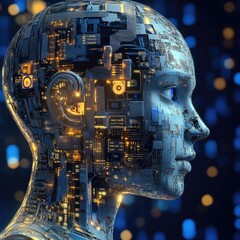 AI Head Profile, Digital Art (1)