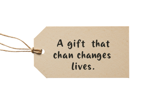 Isolated Gift Tag with Inspirational Message