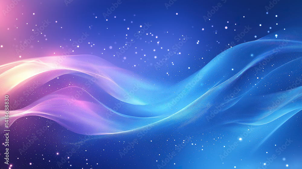 Poster classic blue abstract polygonal space with connecting lines and dots visualizing modern technology