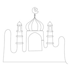 Ramadan eid mubarak single  Line Art Design