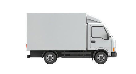 Isolated White Delivery Van Truck with Cargo Container