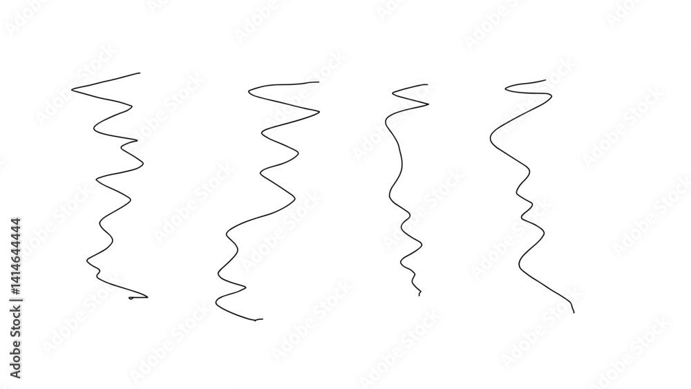 Poster hand-drawn scribbles in various styles on a white background