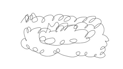 Fototapeta premium Hand-drawn doodle of abstract clouds in minimalist style 