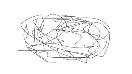 Abstract hand-drawn line art design on white background  