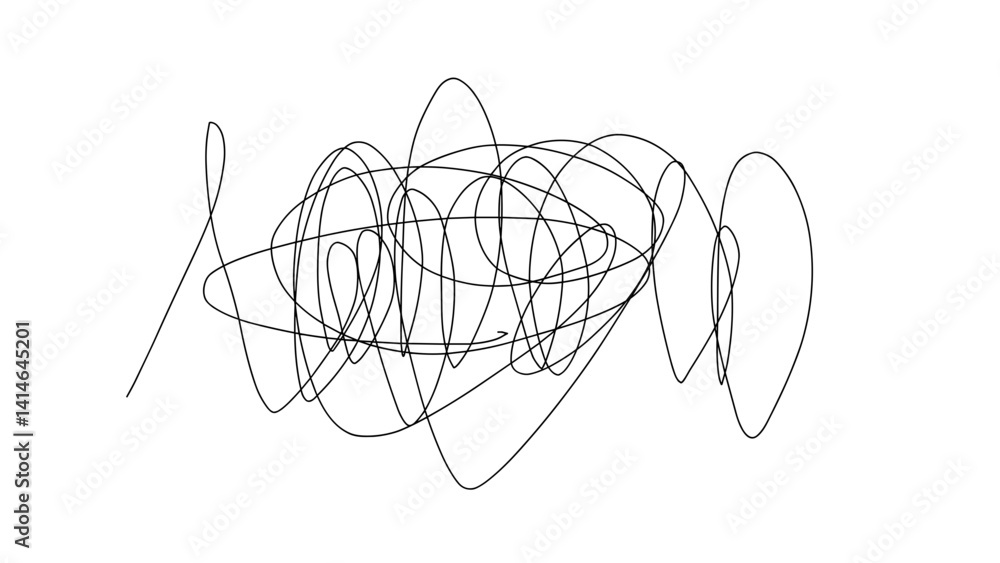 Poster abstract hand-drawn line scribble vector on white background