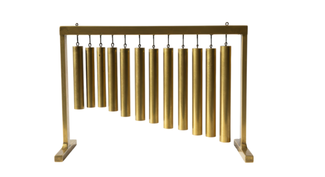 Isolated Decorative Wind Chimes with Hanging Metal Tubes