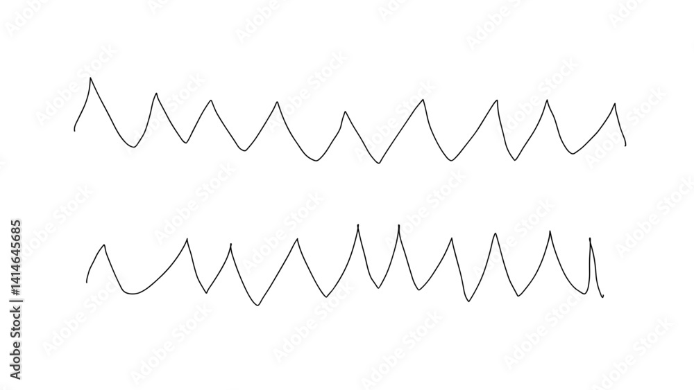 Poster hand-drawn scribble wavy line patterns on a white background