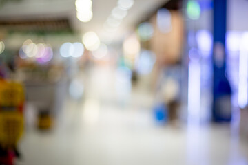 Blurred background in a shopping mall,Abstract blurred of fashion clothes shop boutique interior in the shopping mall, 
