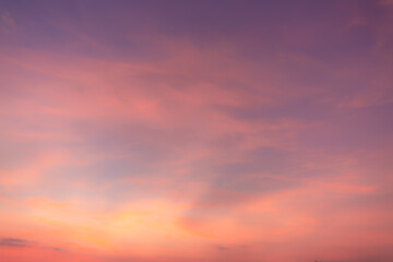 Sunset sky for background or sunrise sky and cloud at morning,Colorful sky backdrop,Summer Sunrise sky Backdrop