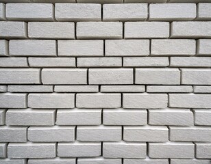 Fototapeta premium Pattern of white brick wall for background and textured, Seamless white brick wall backgroun 
