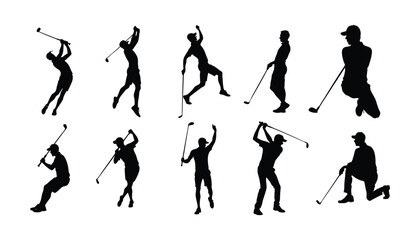 Obraz premium golf silhouettes vector illustration.