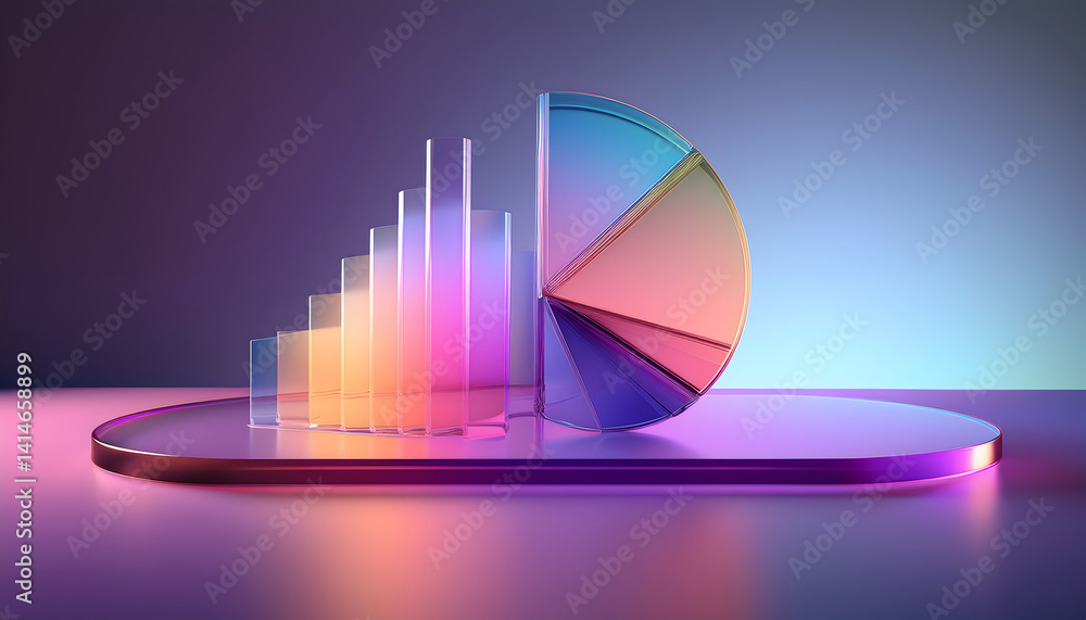 Leinwandbilder abstract data visualization with colorful geometric shapes