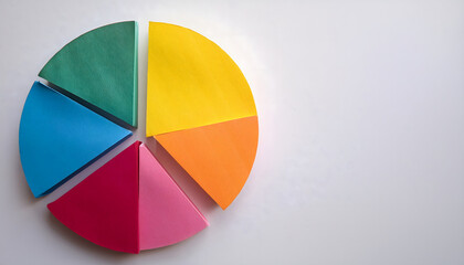 Obraz premium Colorful pie chart segments on a white background