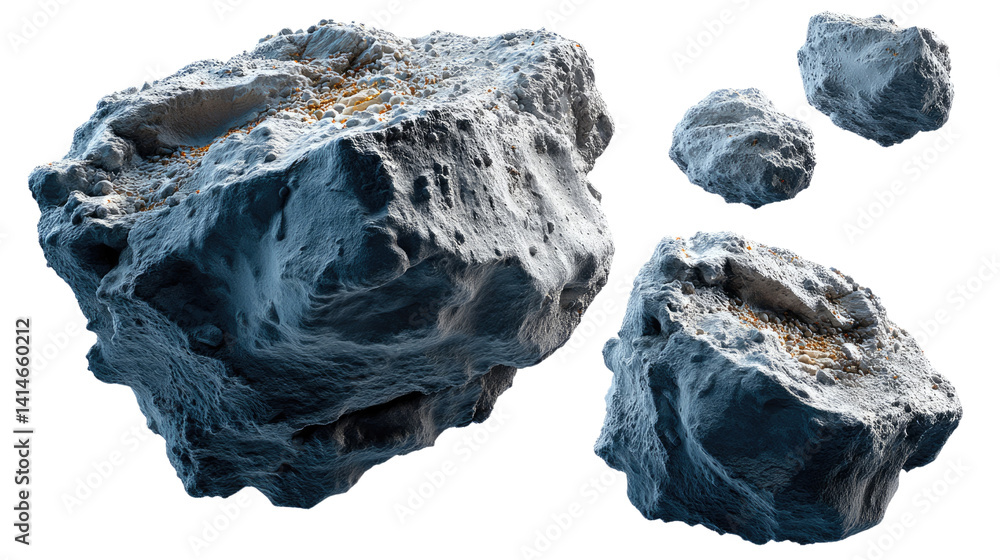 Poster meteorite close-up: a detailed and awe-inspiring study of a meteoroid, featuring rough texture and g