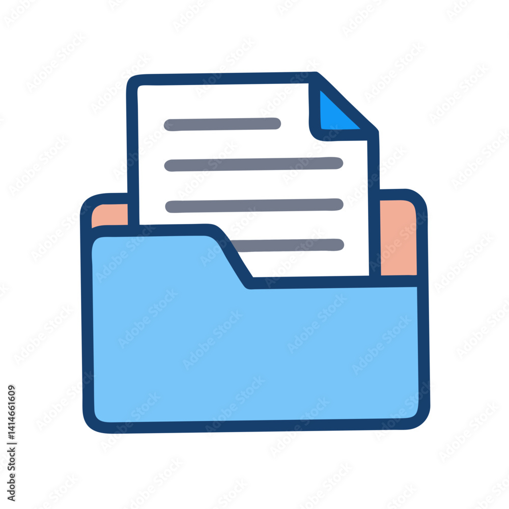 Aufkleber folder with documents representing organization and file management concept