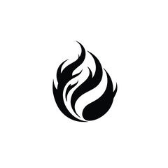 silhouette of a fire logo design 