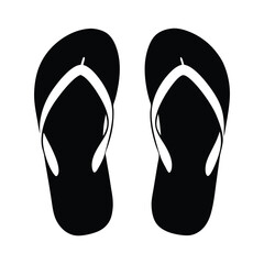 Flip Flops Silhouette Vector Illustration
