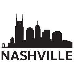 Obraz premium Nashville, Tennessee skyline. Detailed Vector Black silhouettes. with white background