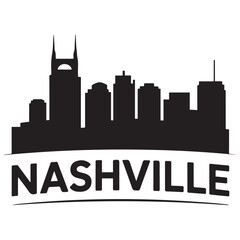 Obraz premium Nashville, Tennessee skyline. Detailed Vector Black silhouettes. with white background