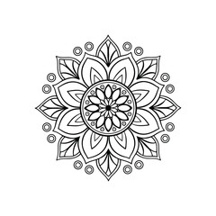 Mandala pattern Coloring book wallpaper design art. tile pattern greeting card sticker lace pattern and tattoo, yoga design. hand drawn mandala vector. on white background.