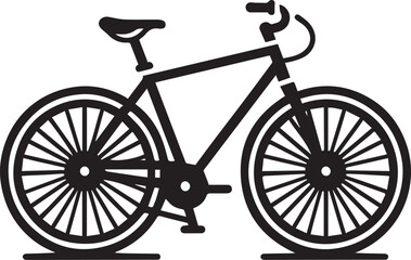Bicycle Silhouette with Classic Frame and Wheel Design for Outdoor, Fitness, and Transportation