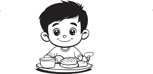 little boy with a cake