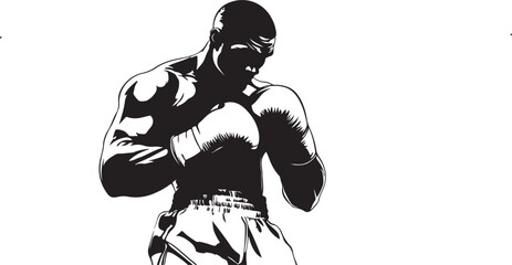 silhouette of a boxer