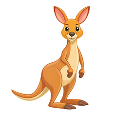 Cute Kangaroo Cartoon Illustration isolated on transparent background