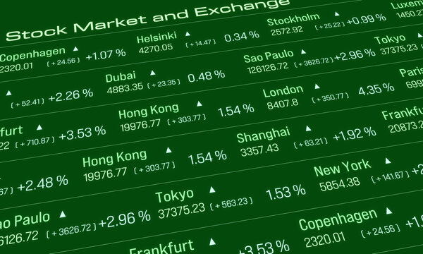 Bull market, rising prices, stock market and exchange, trading, financial market. Growth, business strategy, trading, investment. 3D illustration