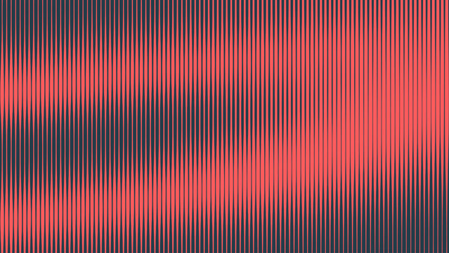 Dynamic halftone vector texture with vibrating vertical lines in red and black tones. Eye-catching minimalist design with optical intensity, perfect for modern abstract backgrounds and motion visuals