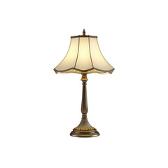 Obraz premium Elegant Antique Style Table Lamp with Scalloped Shade
