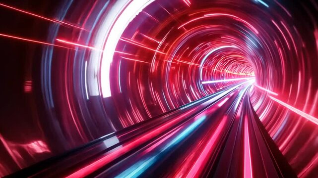 Neon Hyper-Speed Tunnel: A Journey Through Vibrant Light and Speed