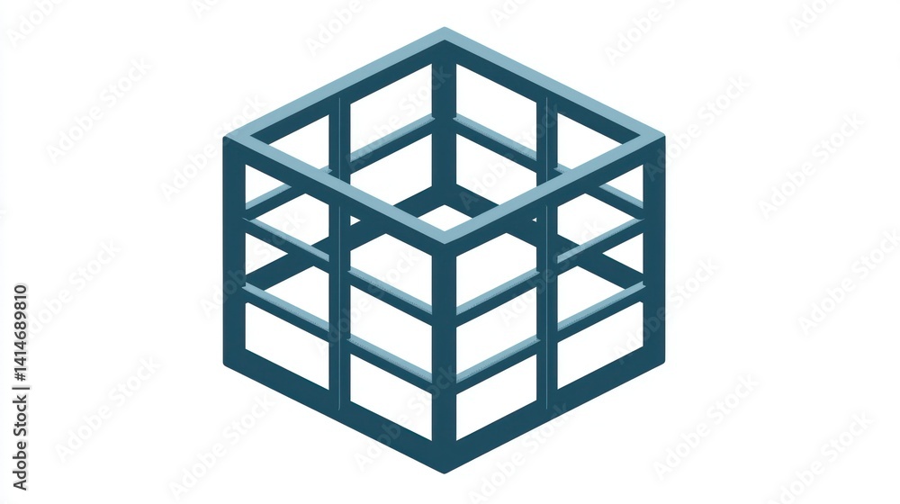Poster a clean, simple icon representing an enclosure, featuring a basic outline of a fence or structure.