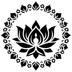 Silhouette of Waisak celebration ornaments