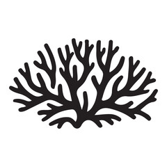 Coral under sea water silhouette, vector illustration