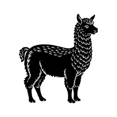 alpaca-silhouette vector illustration
