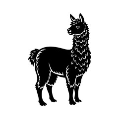 alpaca-silhouette vector illustration