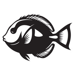 Dory fish silhouette, vector illustration