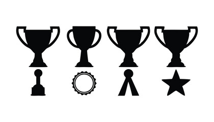 Award & Trophy cup icon set. Winning icons collection