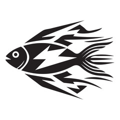 Flash fish silhouette, vector illustration