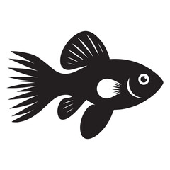 Fototapeta premium Platy fish silhouette, vector illustration