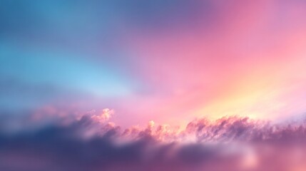 Obraz premium Colorful Cloudscape at Sunset Sky with Pink and Blue Hues