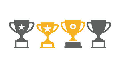 Award & Trophy cup icon set. Winning icons collection