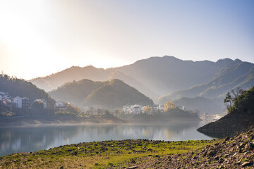 Peaceful Mountain Landscape by Lakeside