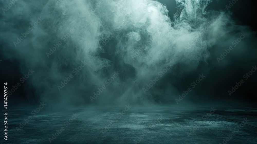 Aufkleber ethereal fog embraces a textured surface in a moody studio shot with a low angle and dark background