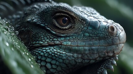 Close-up iguana head