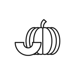 Pumkin icon editable stroke eps 10